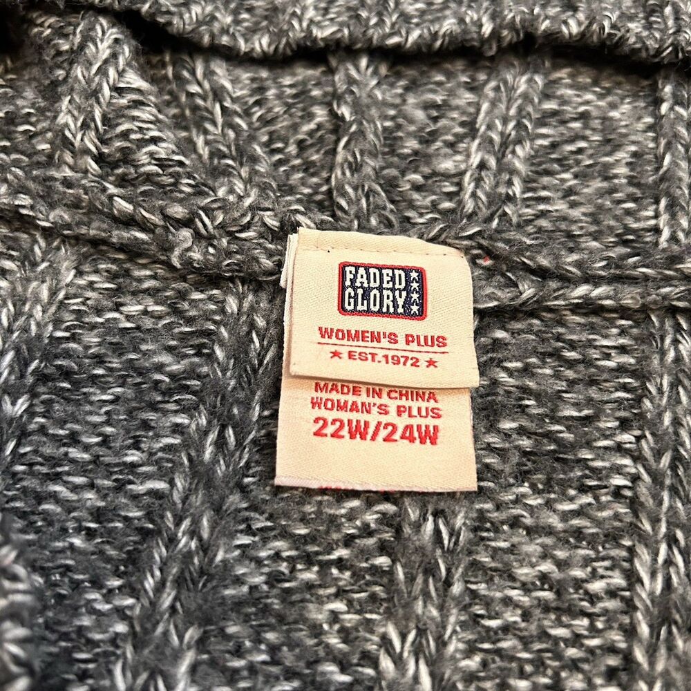 Faded Glory Womens Plus Size Sweater with Hood 22W - Picture 6 of 10